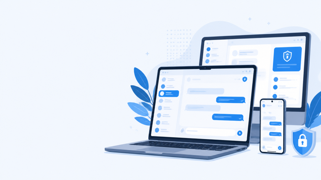 Telegram 电脑版下载:Windows、macOS、Linux 官方入口与安装 1 电脑端本站下载设备使用示意图