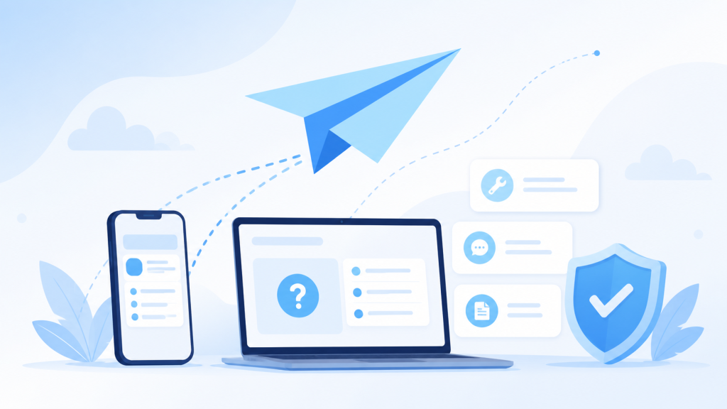 Telegram 新手教程:下载、注册、中文与基础设置 1 Telegram 下载与使用问题的设备场景示意图